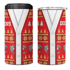 Dolphins Rugby Christmas 4 in 1 Can Cooler Tumbler Aboriginal Seamless Cardigan Inspired