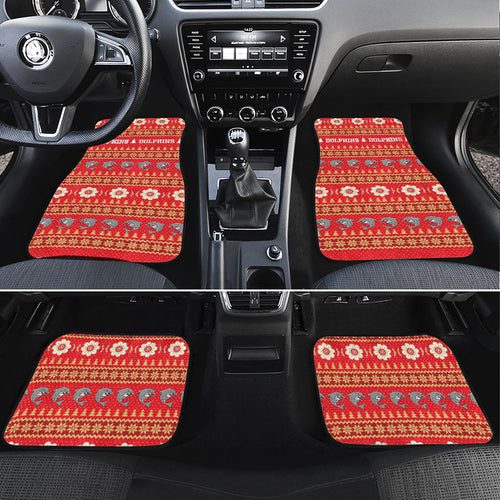Dolphins Rugby Christmas Car Mats Aboriginal Seamless Cardigan Inspired
