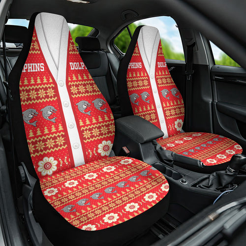 Dolphins Rugby Christmas Car Seat Cover Aboriginal Seamless Cardigan Inspired