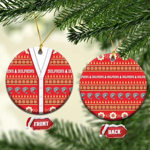 Dolphins Rugby Christmas Ceramic Ornament Aboriginal Seamless Cardigan Inspired