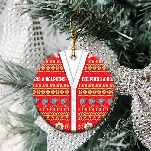 Dolphins Rugby Christmas Ceramic Ornament Aboriginal Seamless Cardigan Inspired