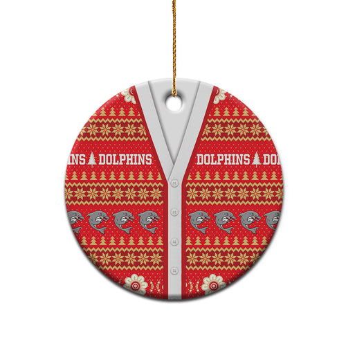 Dolphins Rugby Christmas Ceramic Ornament Aboriginal Seamless Cardigan Inspired