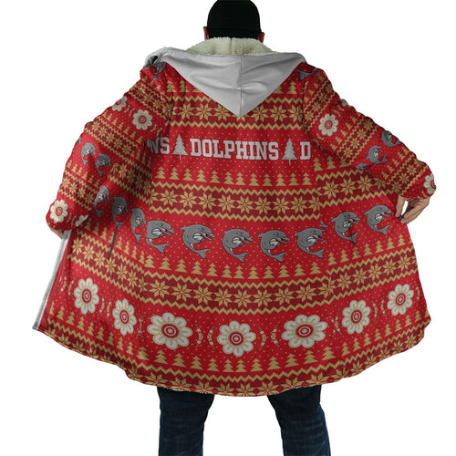 Dolphins Rugby Christmas Cloak Aboriginal Seamless Cardigan Inspired