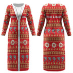 Dolphins Rugby Christmas Couples Matching Long Sleeve Bodycon Dress and Hawaiian Shirt Aboriginal Seamless Cardigan Inspired