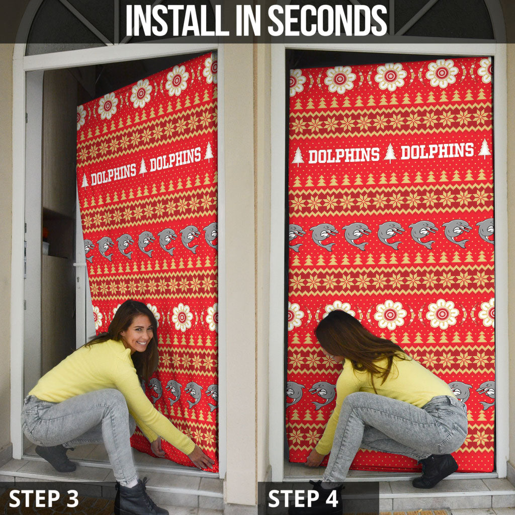 Dolphins Rugby Christmas Door Cover Aboriginal Seamless Cardigan Inspired