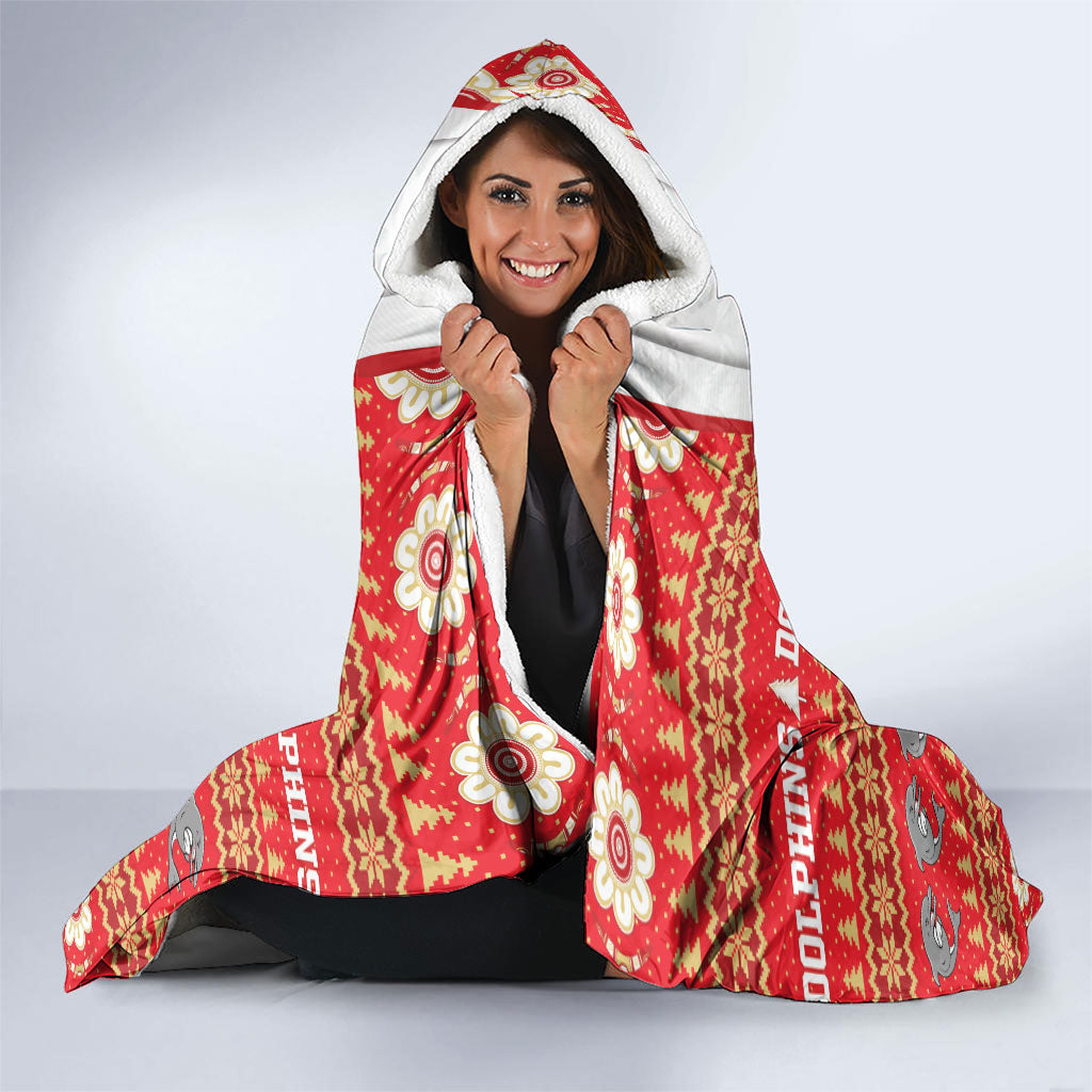 Dolphins Rugby Christmas Hooded Blanket Aboriginal Seamless Cardigan Inspired