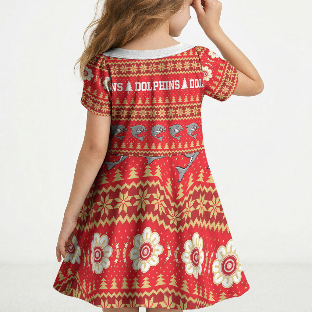 Dolphins Rugby Christmas Kid Short Sleeve Dress Aboriginal Seamless Cardigan Inspired
