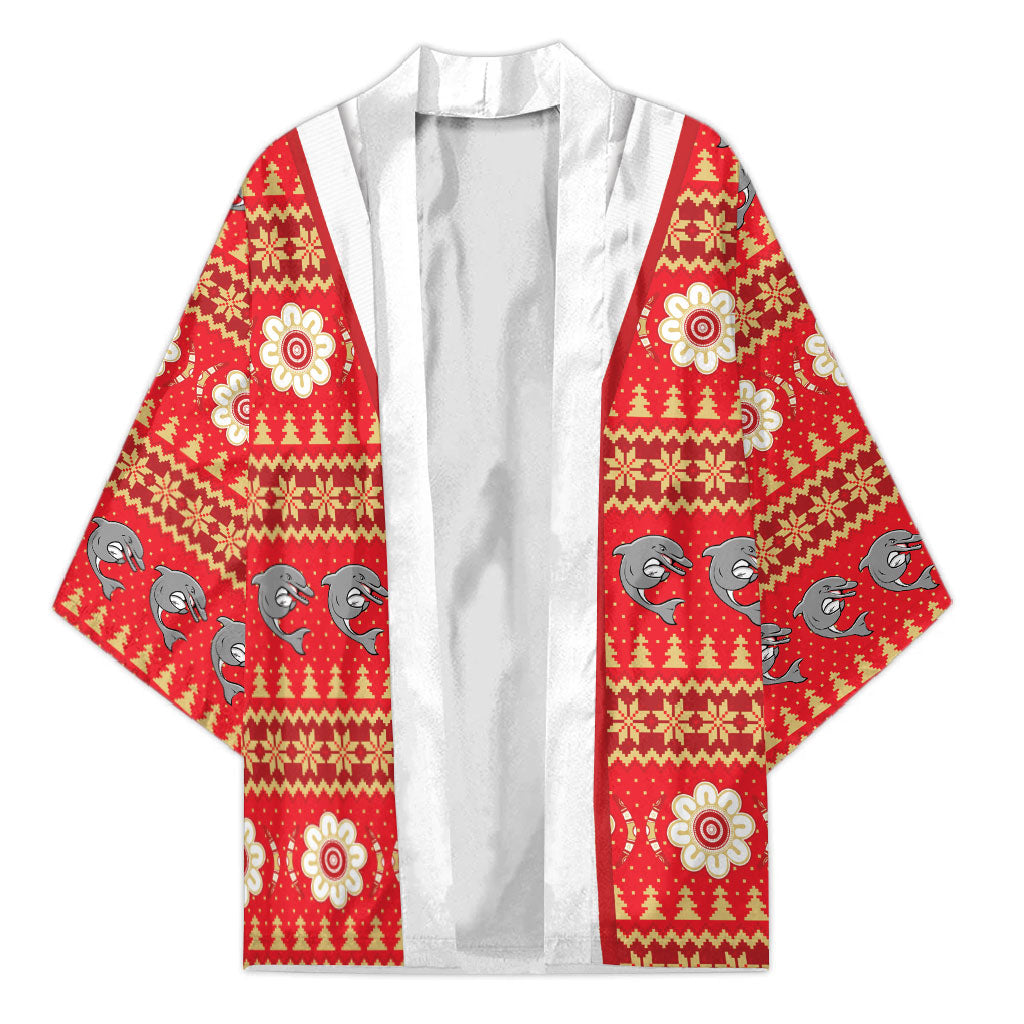Dolphins Rugby Christmas Kimono Aboriginal Seamless Cardigan Inspired