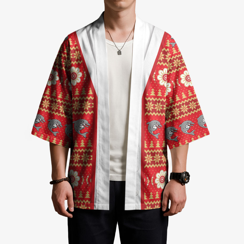 Dolphins Rugby Christmas Kimono Aboriginal Seamless Cardigan Inspired