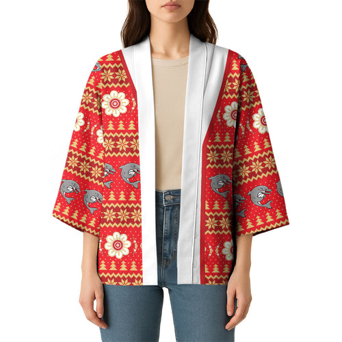 Dolphins Rugby Christmas Kimono Aboriginal Seamless Cardigan Inspired