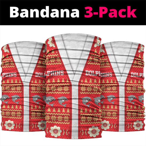 Dolphins Rugby Christmas Neck Gaiter Aboriginal Seamless Cardigan Inspired