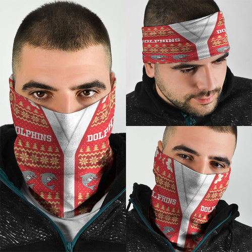 Dolphins Rugby Christmas Neck Gaiter Aboriginal Seamless Cardigan Inspired