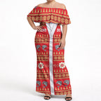 Dolphins Rugby Christmas Off Shoulder Maxi Dress Aboriginal Seamless Cardigan Inspired
