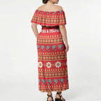 Dolphins Rugby Christmas Off Shoulder Maxi Dress Aboriginal Seamless Cardigan Inspired