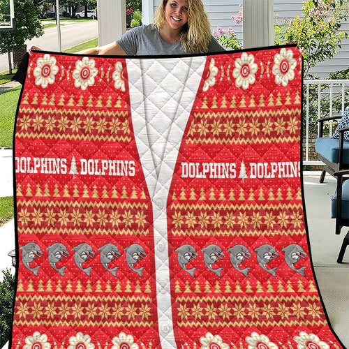 Dolphins Rugby Christmas Quilt Aboriginal Seamless Cardigan Inspired