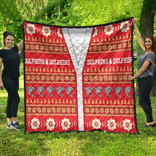 Dolphins Rugby Christmas Quilt Aboriginal Seamless Cardigan Inspired