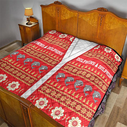 Dolphins Rugby Christmas Quilt Aboriginal Seamless Cardigan Inspired