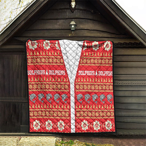 Dolphins Rugby Christmas Quilt Aboriginal Seamless Cardigan Inspired