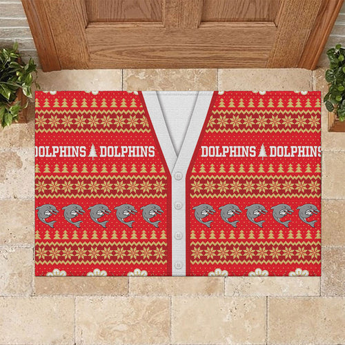 Dolphins Rugby Christmas Rubber Doormat Aboriginal Seamless Cardigan Inspired