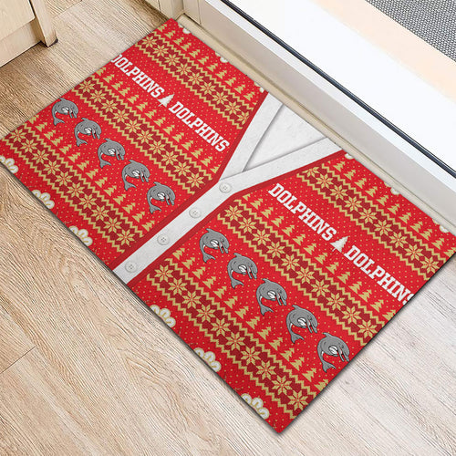 Dolphins Rugby Christmas Rubber Doormat Aboriginal Seamless Cardigan Inspired