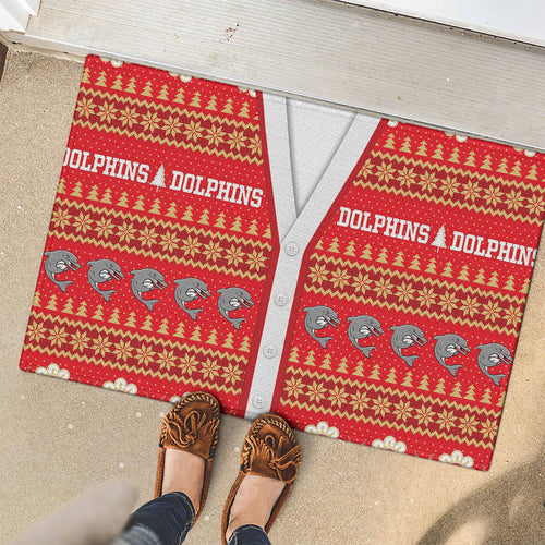 Dolphins Rugby Christmas Rubber Doormat Aboriginal Seamless Cardigan Inspired