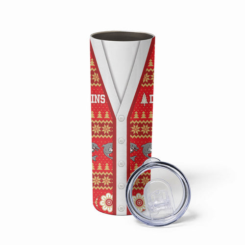 Dolphins Rugby Christmas Skinny Tumbler Aboriginal Seamless Cardigan Inspired