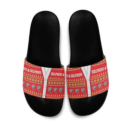 Dolphins Rugby Christmas Slide Sandals Aboriginal Seamless Cardigan Inspired