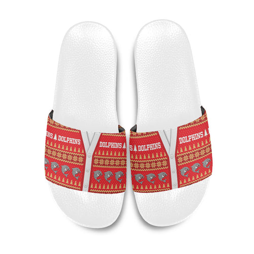 Dolphins Rugby Christmas Slide Sandals Aboriginal Seamless Cardigan Inspired