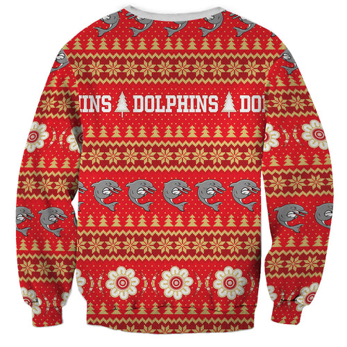 Dolphins Rugby Christmas Sweatshirt Aboriginal Seamless Cardigan Inspired