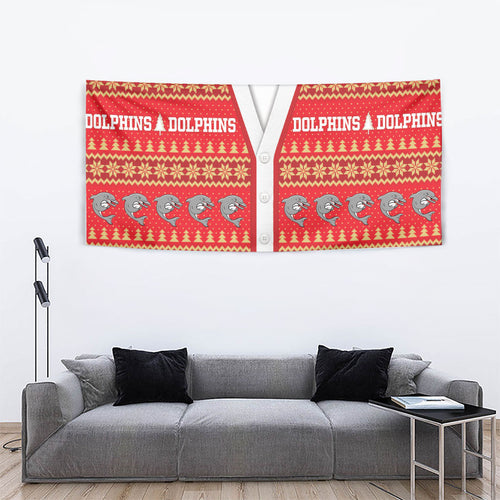 Dolphins Rugby Christmas Tapestry Aboriginal Seamless Cardigan Inspired