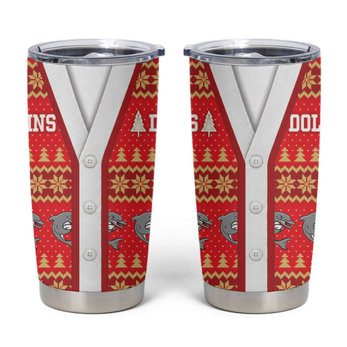 Dolphins Rugby Christmas Tumbler Cup Aboriginal Seamless Cardigan Inspired
