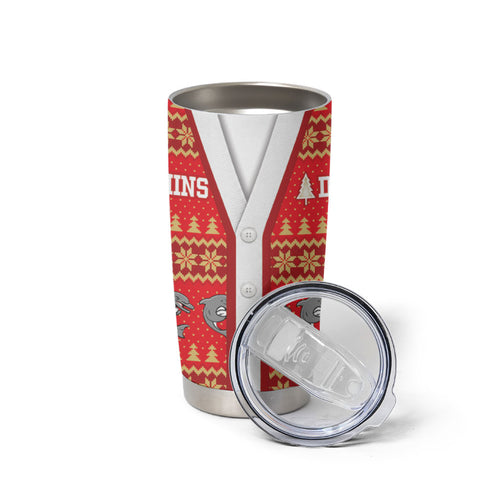 Dolphins Rugby Christmas Tumbler Cup Aboriginal Seamless Cardigan Inspired