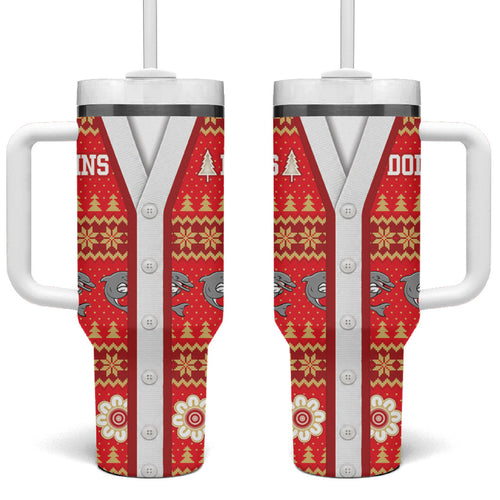 Dolphins Rugby Christmas Tumbler With Handle Aboriginal Seamless Cardigan Inspired