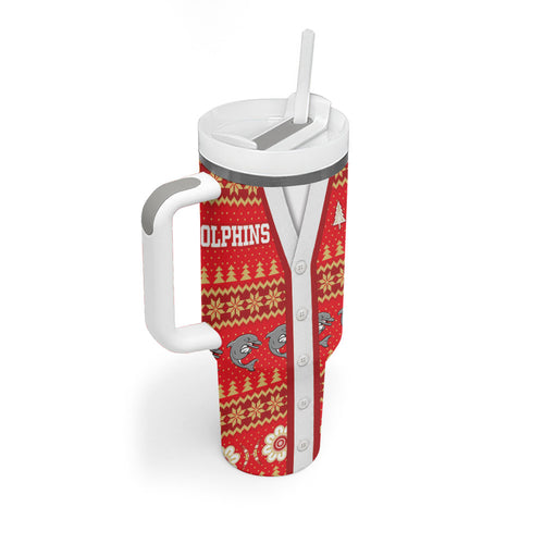 Dolphins Rugby Christmas Tumbler With Handle Aboriginal Seamless Cardigan Inspired