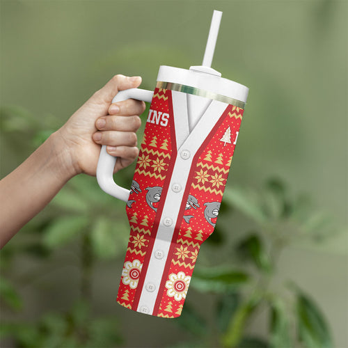 Dolphins Rugby Christmas Tumbler With Handle Aboriginal Seamless Cardigan Inspired
