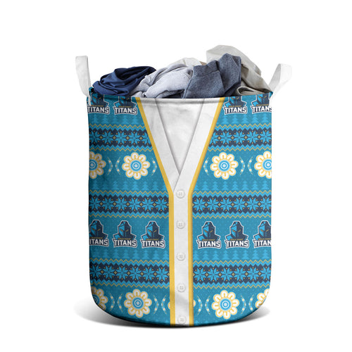Titans Rugby Christmas Laundry Basket Aboriginal Seamless Cardigan Inspired