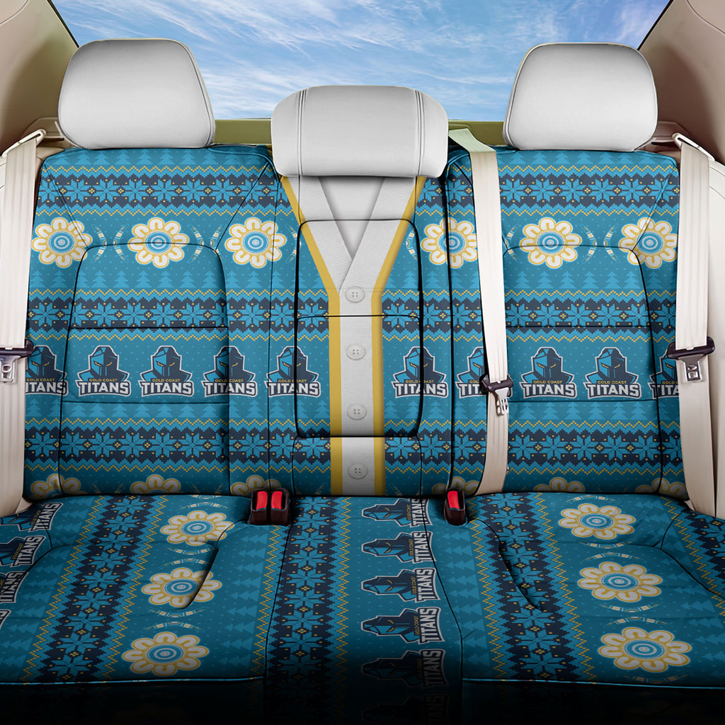 Titans Rugby Christmas Back Car Seat Cover Aboriginal Seamless Cardigan Inspired