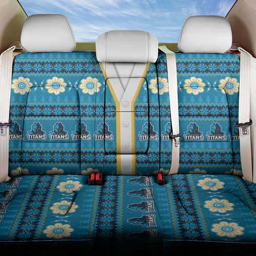 Titans Rugby Christmas Back Car Seat Cover Aboriginal Seamless Cardigan Inspired
