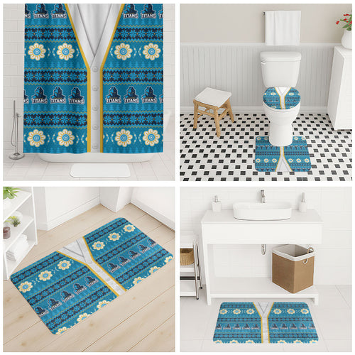 Titans Rugby Christmas Bathroom Set Aboriginal Seamless Cardigan Inspired