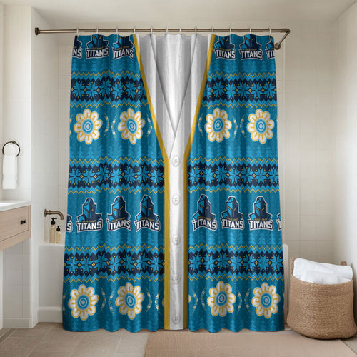 Titans Rugby Christmas Bathroom Set Aboriginal Seamless Cardigan Inspired