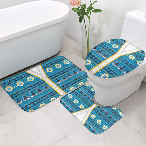 Titans Rugby Christmas Bathroom Set Aboriginal Seamless Cardigan Inspired