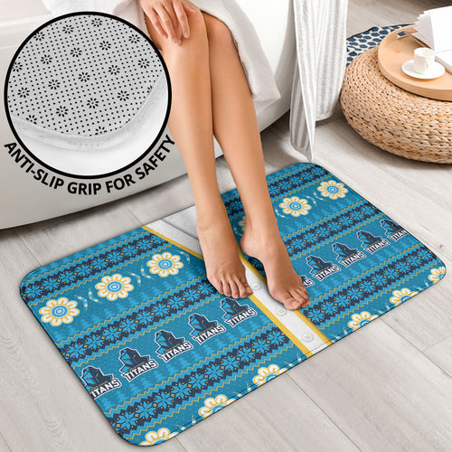 Titans Rugby Christmas Bathroom Set Aboriginal Seamless Cardigan Inspired