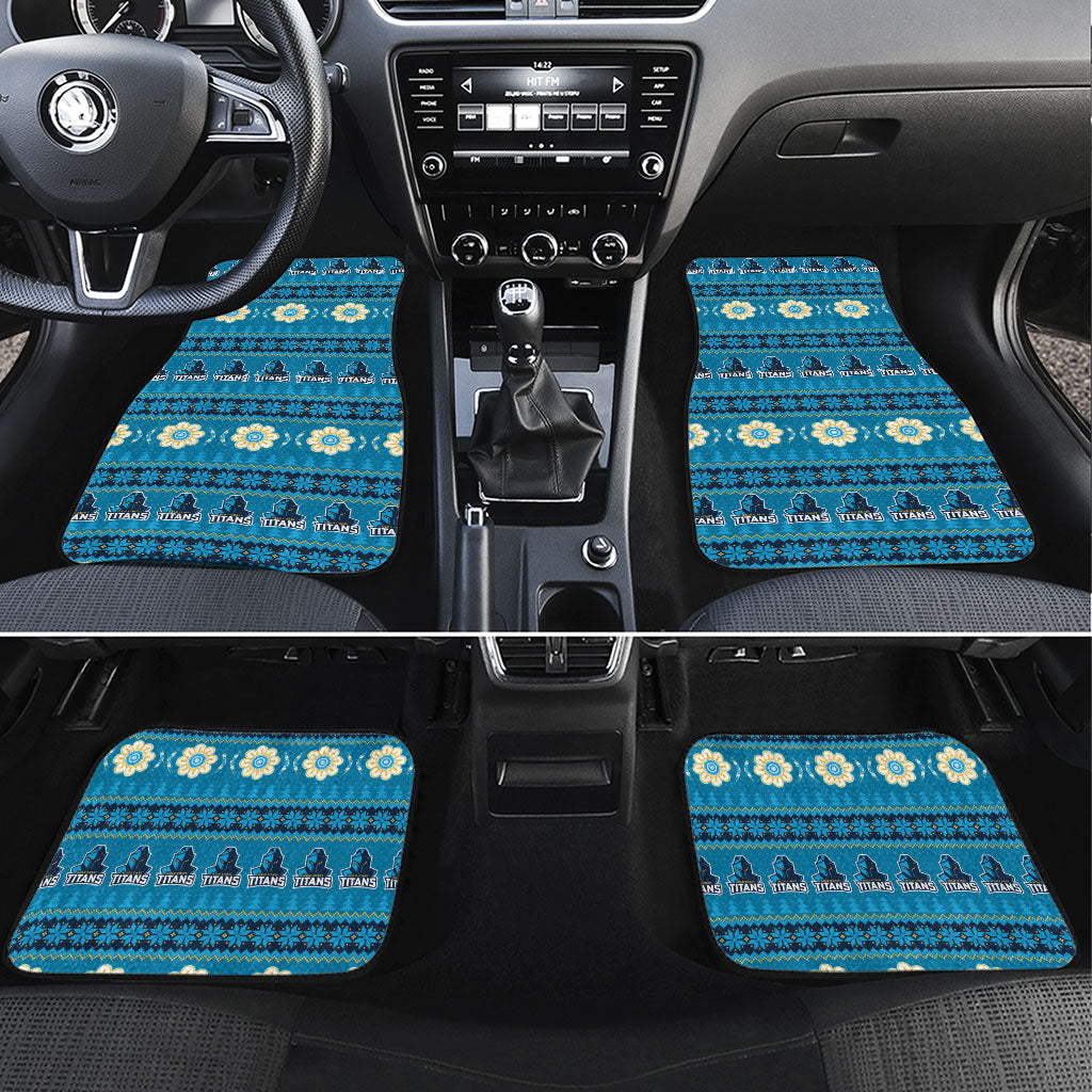 Titans Rugby Christmas Car Mats Aboriginal Seamless Cardigan Inspired
