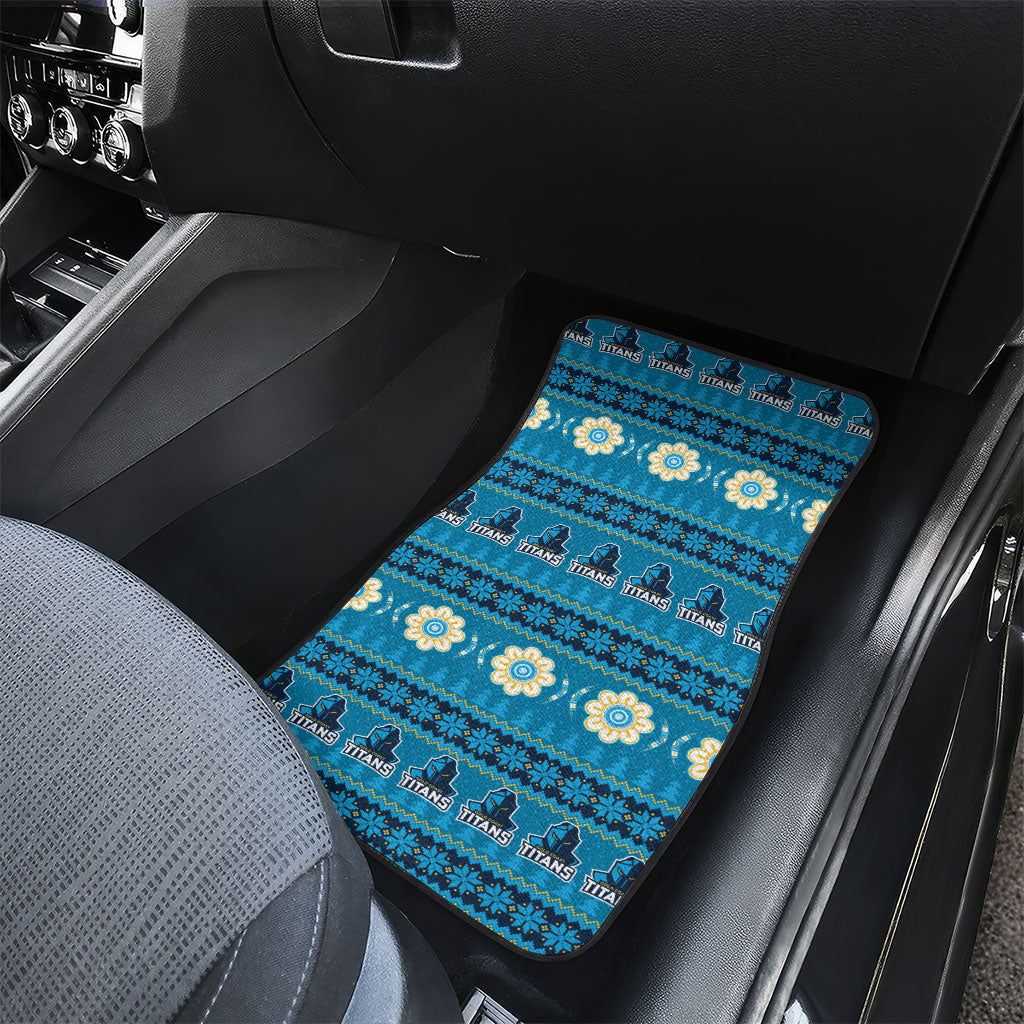 Titans Rugby Christmas Car Mats Aboriginal Seamless Cardigan Inspired