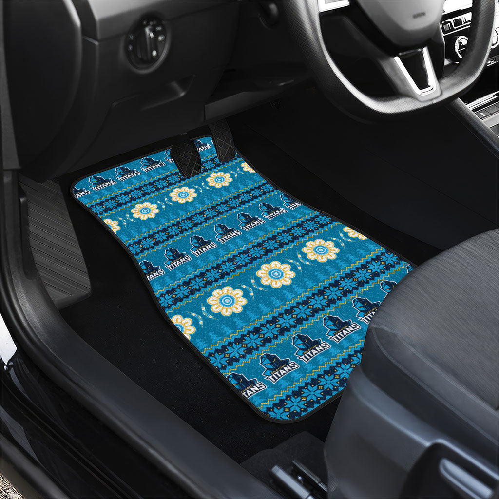Titans Rugby Christmas Car Mats Aboriginal Seamless Cardigan Inspired