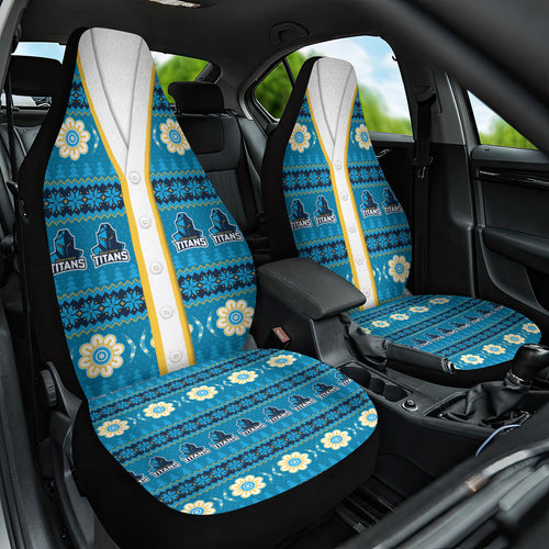 Titans Rugby Christmas Car Seat Cover Aboriginal Seamless Cardigan Inspired