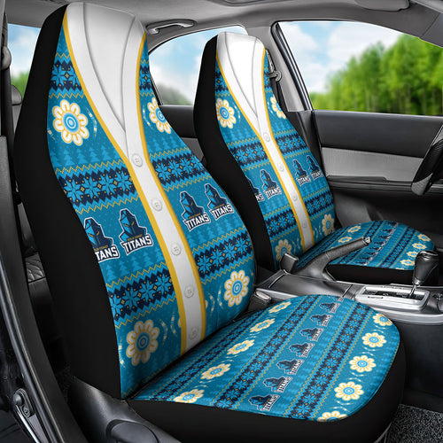 Titans Rugby Christmas Car Seat Cover Aboriginal Seamless Cardigan Inspired