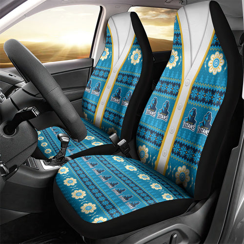 Titans Rugby Christmas Car Seat Cover Aboriginal Seamless Cardigan Inspired