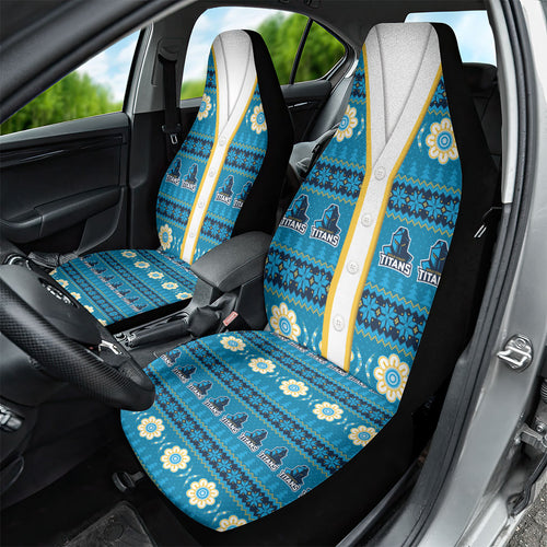 Titans Rugby Christmas Car Seat Cover Aboriginal Seamless Cardigan Inspired