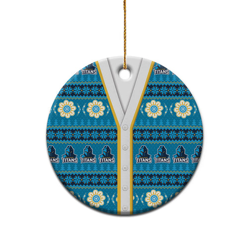 Titans Rugby Christmas Ceramic Ornament Aboriginal Seamless Cardigan Inspired